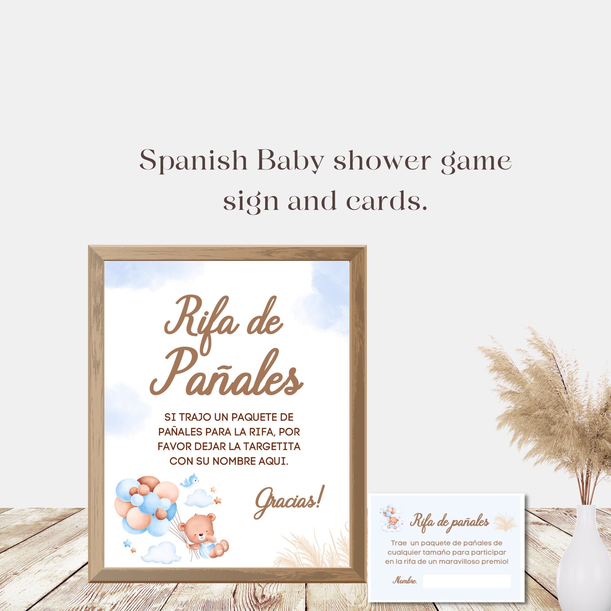 PRINTED Rifa De Pañales Spanish Diaper Raffle Sign Baby -  Finland