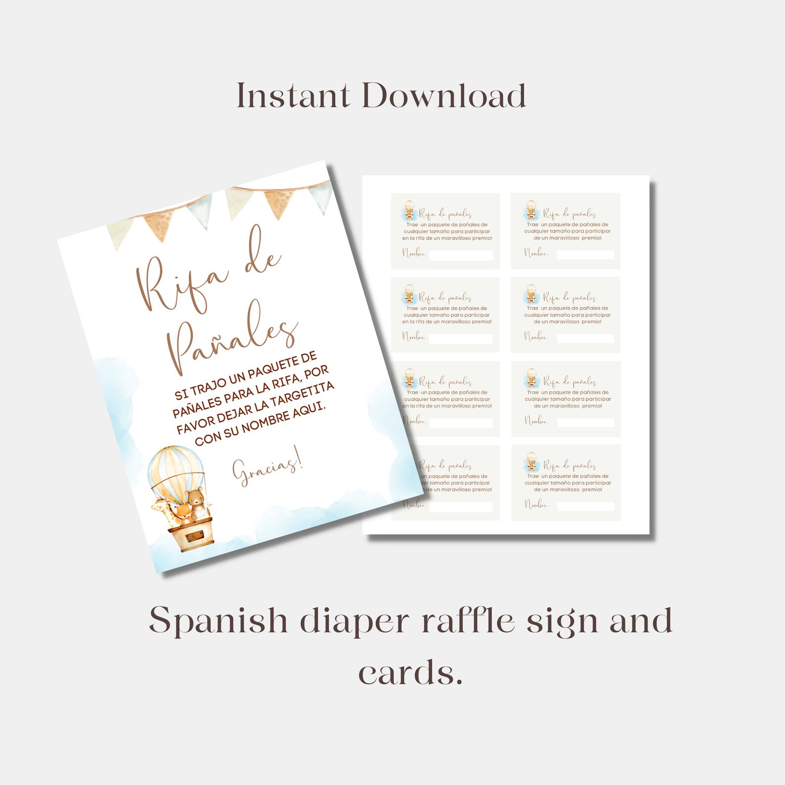 Spanish Diaper Raffle Sign and Diaper Raffle Invitation Etsy
