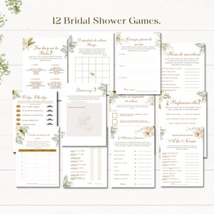 Spanish Printable Bridal Shower Games Set, Paquete Moderno De Juegos ...