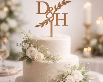 Personalized Wedding Cake Topper Acrylic Initial Monogram Cake decor Custom script Initials Wedding cake decor