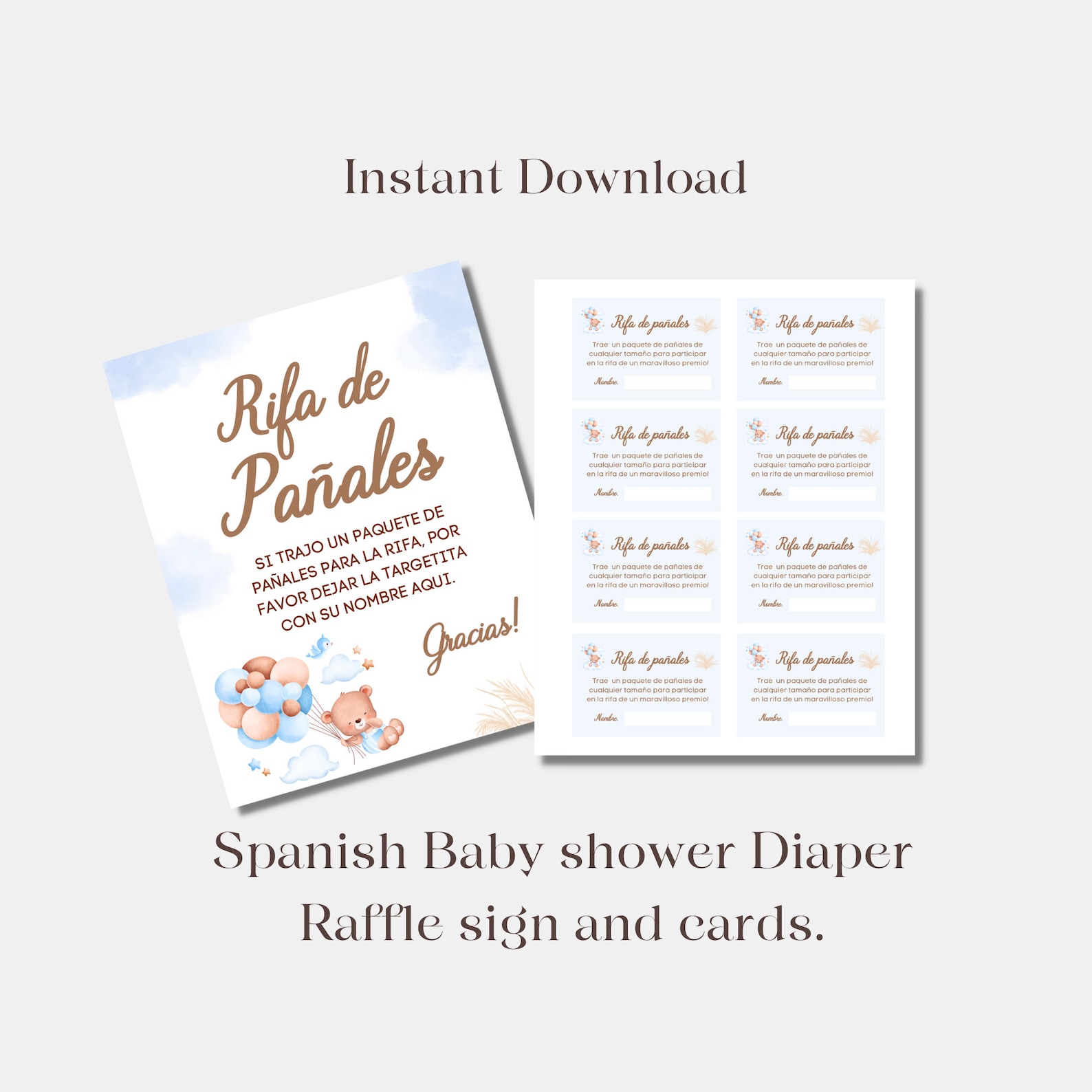 Spanish Diaper Raffle Sign and Diaper Raffle Invitation Etsy