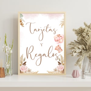 Spanish Baby Shower Cards and Gifts Sign-Printable Cards and Gifts table sign-Instant Download printable Tarjetas y Regalos Sign.