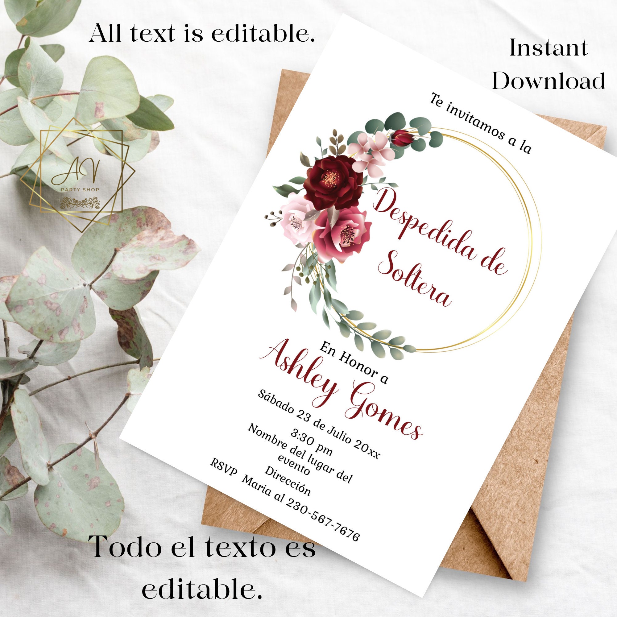Bridal Shower Invitation Spanish Bridal Shower Invitation Etsy