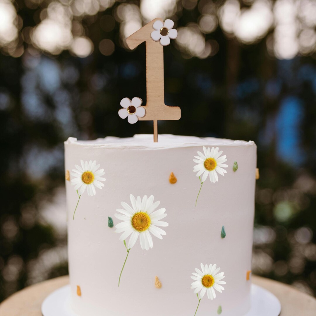 One Daisy Smash Cake Topper Daisy Floral 1st Birthday Boho Retro Party ...