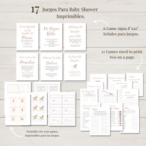 Juegos para baby shower - paquete de juegos para baby shower de Niña o Niño imprimible para baby shower descarga al instante.