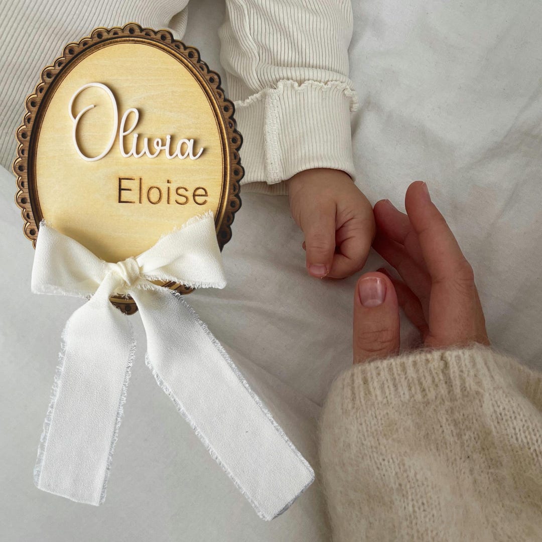 Baby Name Announcement Sign With Birth Stats -wood Sign for Name Reveal ...