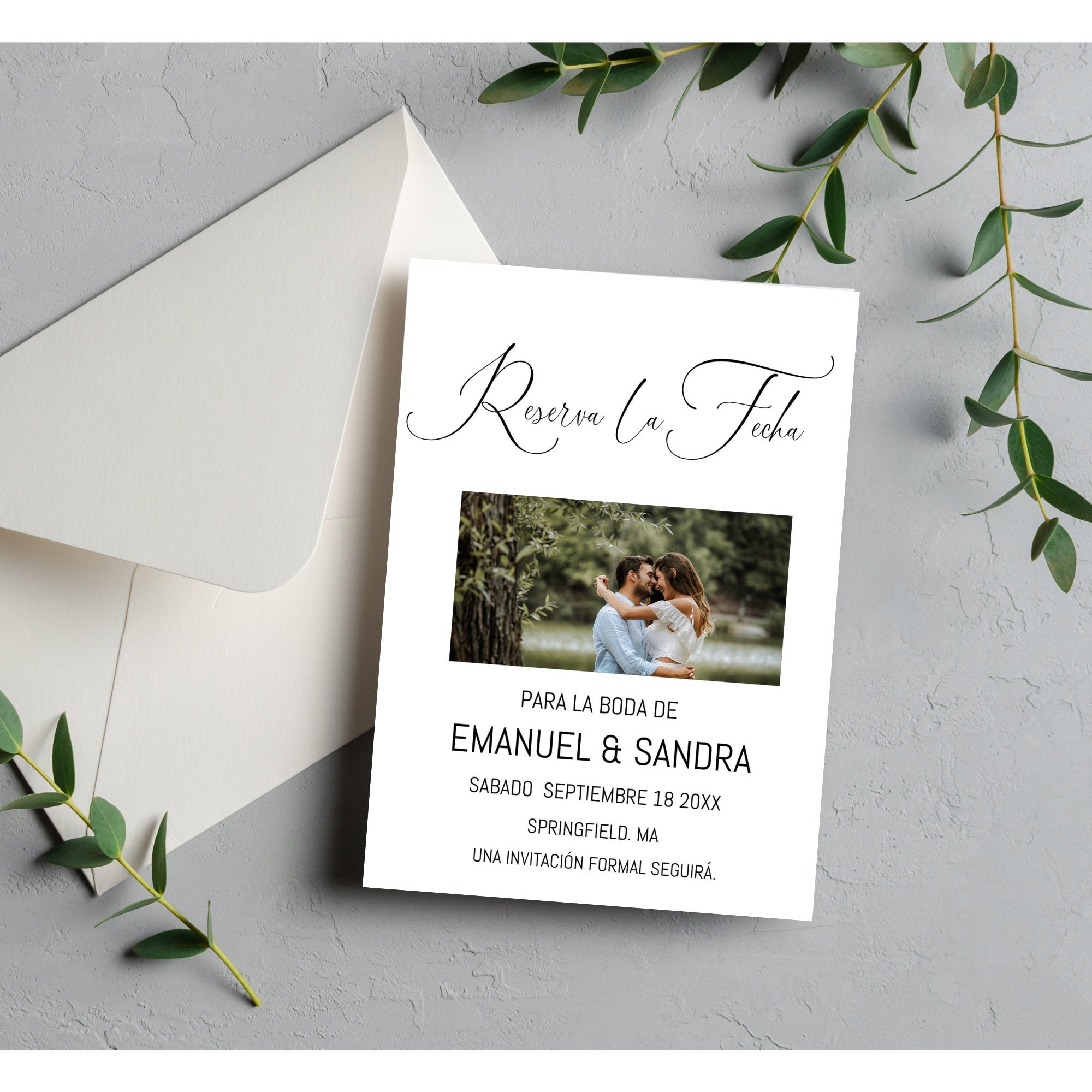 Spanish Modern Save the Date Printable Invitation Template Etsy