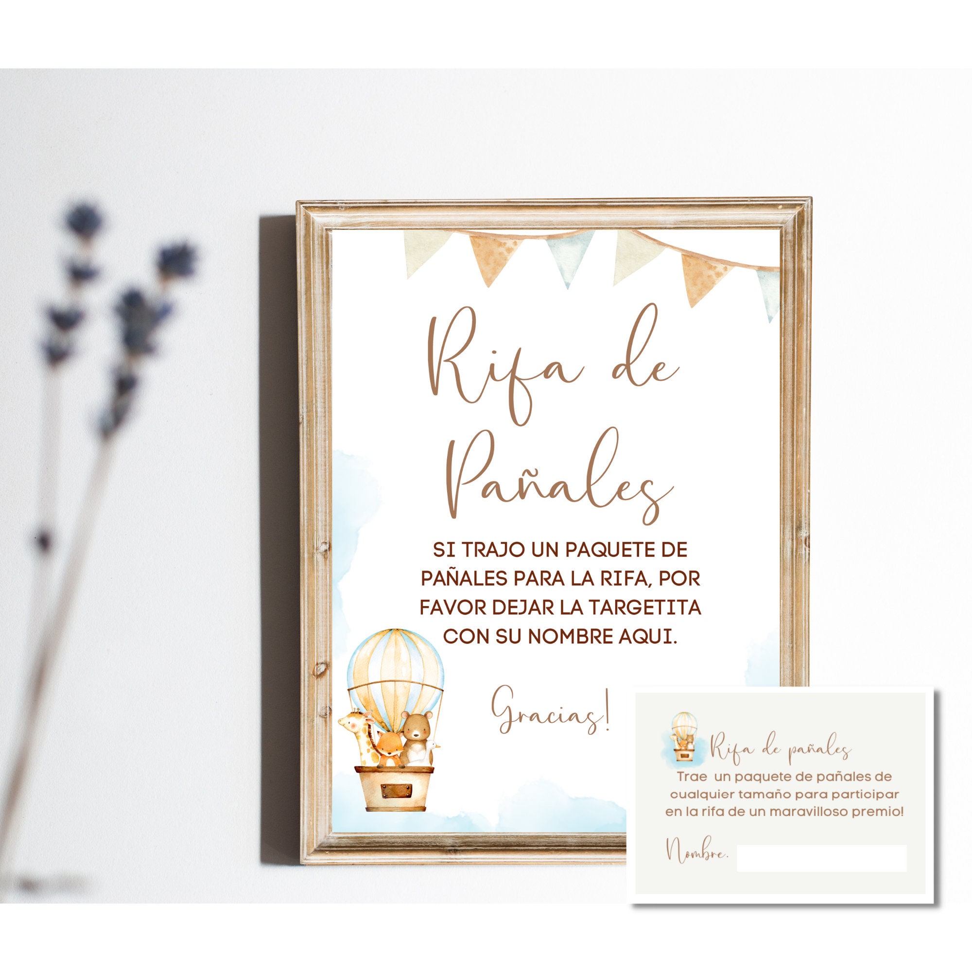 PRINTED Rifa De Pañales Spanish Diaper Raffle Sign Baby -  Finland