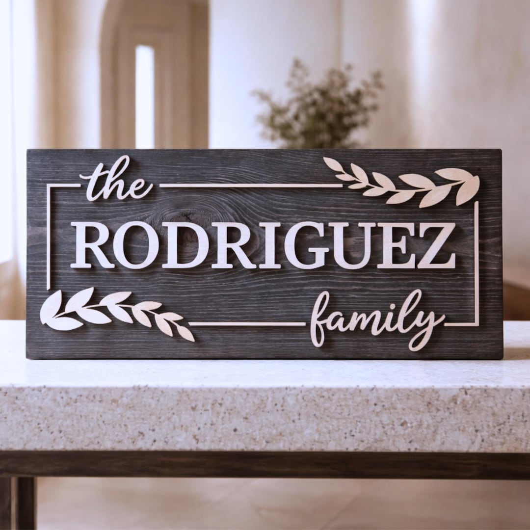 3D Wood Family Last Name Sign Personalized Farmhouse Decor Anniversary ...