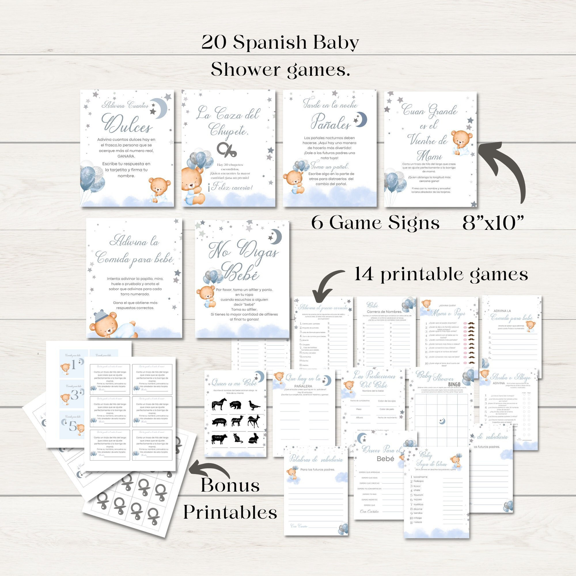 Free Baby Shower Games Printouts In Spanish