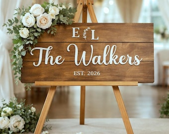 Personalized Last Name Wood sign Wedding decor Custom Wedding Gifts for Couple Housewarming Gift Custom Engagement Gift Bridal Shower gift