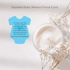 Tarjetita de recuedo para baby shower en Español - Oración y deseos para la  bebe -recuerdo para baby Shower de Niña.