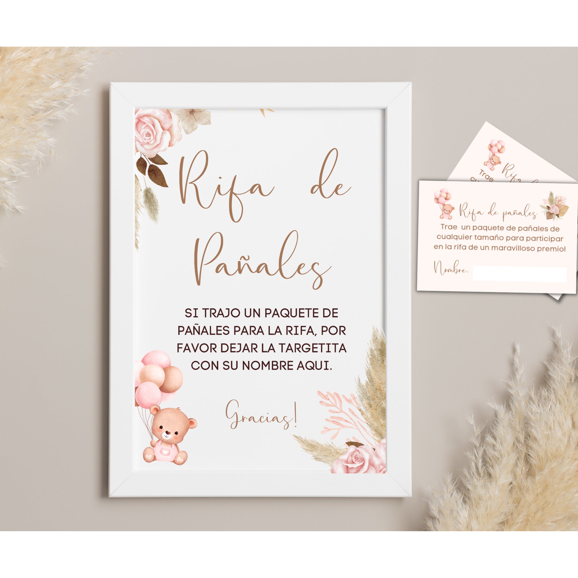 PRINTED Rifa De Pañales Spanish Diaper Raffle Sign Baby -  Finland