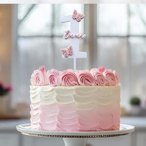 Personalized  First Birthday Butterfly cake topper- Smash cake Birthday Baby girl topper-custom color birthday cake topper for girls.