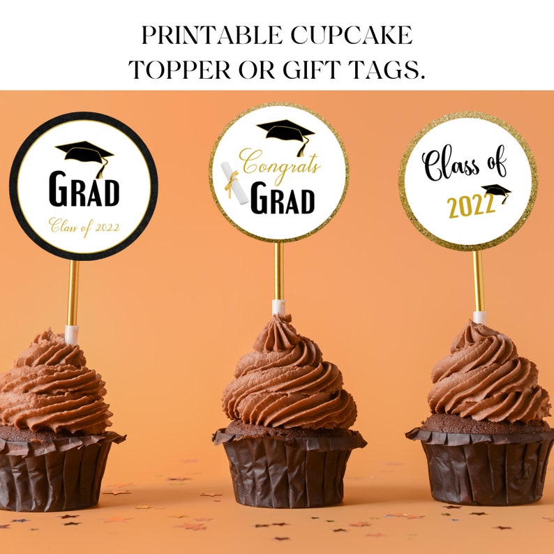 Printable Graduation Cupcake Toppers Set of Tree Designs. Etsy