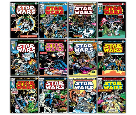 Star Wars Vintage Comic Book Cover Art Poster Set | Digital