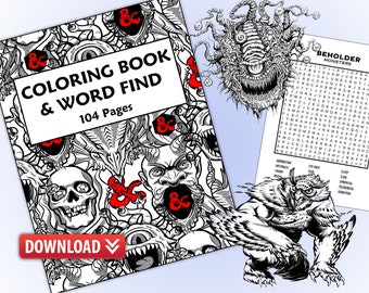 PDF Advanced Dungeon and Dragons 48 Page Vintage Coloring Book From the ...