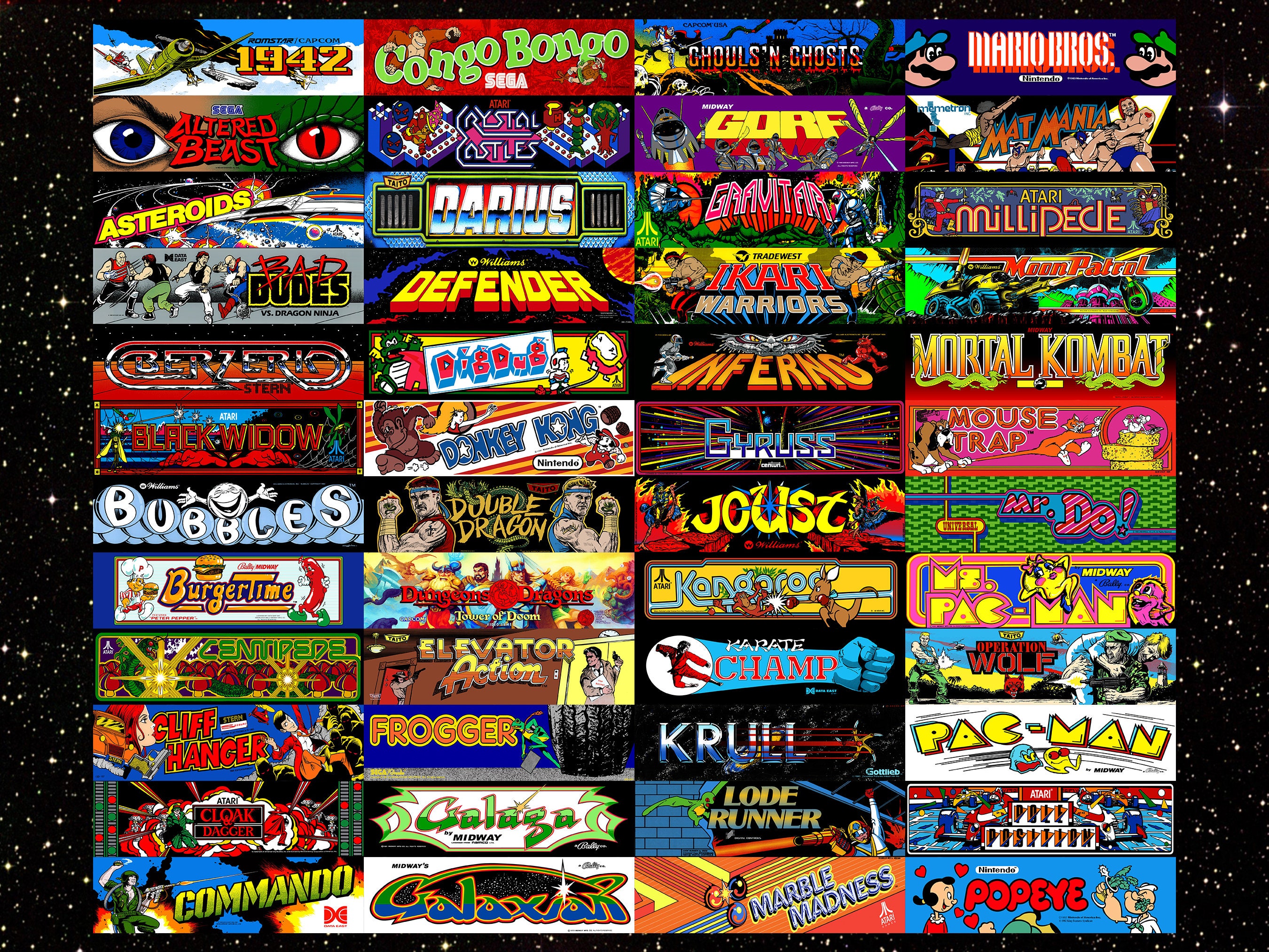 Retro Arcade Marquee Signs - Set of Eighty (80) - 8