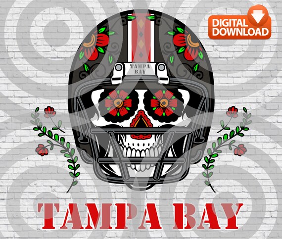 dawn of the dead football helmet Tampa Bay Football Helmet Sugar Skull Day Of The Dead