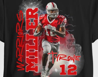 Custom Football T-Shirt, Personalized Team Player Shirt