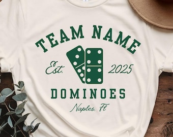 Custom Dominoes Team Shirt, Personalized Game Day Graphic Tee