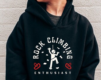 Rock Climbing Enthusiast Kids Hoodie, Youth Cotton-Blend Sweatshirt