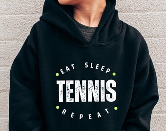Youth Tennis T Shirt, Eat Sleep Tennis Repeat Sweatshirt Hoodie