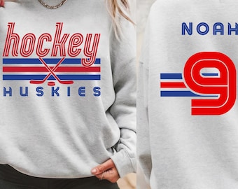 Custom Hockey Mom Sweatshirt, Personalized Mama Gift, Dad Hoodie