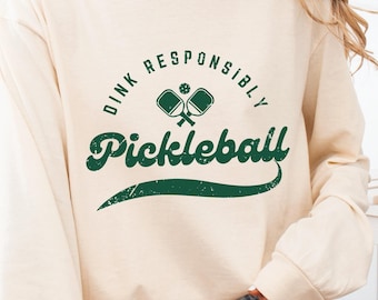 Comfort Colors Retro Pickleball Long Sleeve Shirt, Dink Responsibly