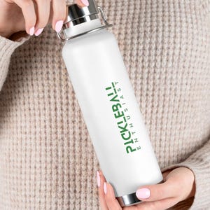 Pickleball Enthusiast Copper Vacuum Insulated Bottle, 22oz , Pickleball Gift