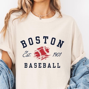 Boston Vintage Baseball Shirt, Boston Baseball T-Shirt, Komfort Farben Shirt, Baseball Fan Geschenk, Boston Varsity Shirt, Spieltag Shirt