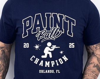 Vintage Custom Paintball Champion Shirt Varsity, Adults and Kids, Personalized Paintball Shirt Youth Varsity Shirt, Unisex