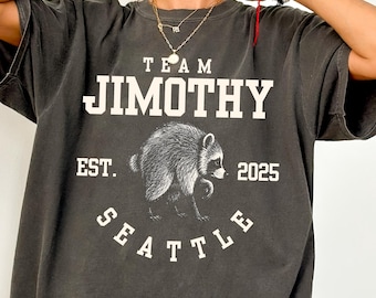 Comfort Colors® Retro Jimothy Raccoon Shirt, Funny Seattle Meme Legend, Varsity Shirt