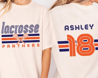 Custom Retro Lacrosse Mom Shirt, Vintage Mama Tee, Personalized Name Number Shirt