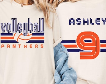 Custom Retro Volleyball Mama Shirt, Personalized Name Number Tee
