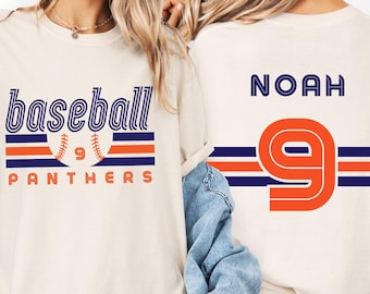 Custom Retro Baseball Tee, Vintage Mama Shirt, Personalized Name Number, High School Baseball