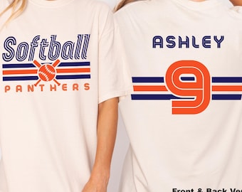 Custom Retro Softball Mom Tee, Vintage Mama Shirt, Personalized Name Number