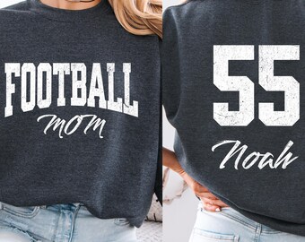 Custom Football Mom Sweatshirt, Personalized Name & Number