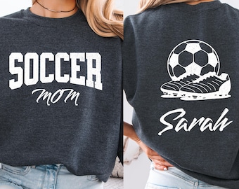 Custom Soccer Mom Sweatshirt, Personalized Mama Gift, Soccer Hoodie for Women