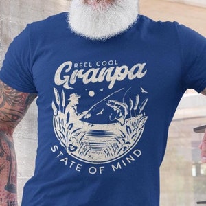 Reel Cool Grandpa State of Mind Fishing Retro Shirt, Fishing Gift for Grandpa, Fishing Grandpa Funny Vintage Shirt, Father's Day Gift