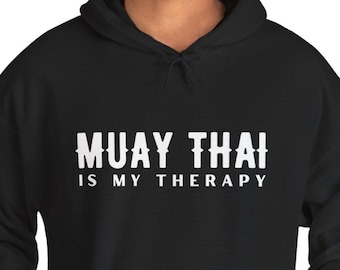 Muay Thai Therapy Hoodie, Funny Vintage Martial Arts Gift