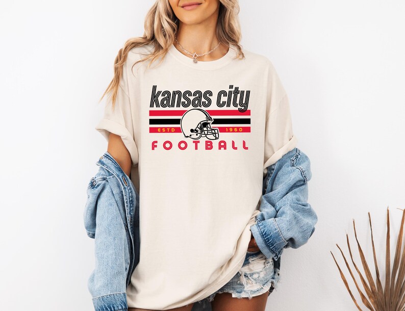 Comfort Colors Kansas City Football Vintage Sweatshirt T-Shirt,Retro Long Sleeve Shirt , Kansas City Fan Gift , Sunday Football image 7