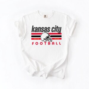 Comfort Colors Kansas City Football Vintage Sweatshirt T-Shirt,Retro Long Sleeve Shirt , Kansas City Fan Gift , Sunday Football White