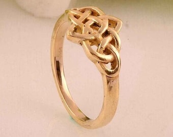Anel com nó celta - Anel com laço infinito - Anel de latão banhado a ouro - Anel feito à mão - Anel de promessa - Anel de casamento - Presente para ela jzz-lhas.