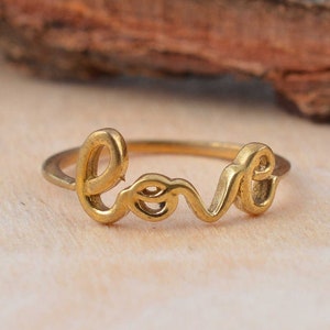 Liebeswort Ring und ein Symbol für Liebe und Engagement, Liebesbrief Ring, Liebe & Freundschaft Ring, Ring für sie, Geschenke, Versprechen Ring