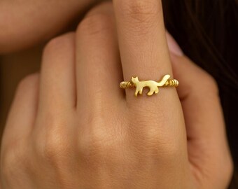 Anello Volpe In Oro Rosa Per Donna – Regalo Carino Per Fidanzata, Ragazze E Adolescenti Per Compleanno E Natale