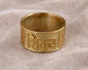 Shivay Ring Gold | Om Namah Shivaya Ring | Spiritual Sanskrit Ring | Hindu Jewelry Gift | Meditation Mantra Ring | Yoga Jewelry |Unisex Band