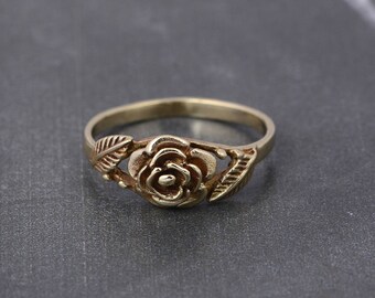 Anel de rosa, anel de flor de ouro, anel de flor, anéis para mulheres, anéis exclusivos, anel de ouro, anel boho, anel delicado, anel precioso