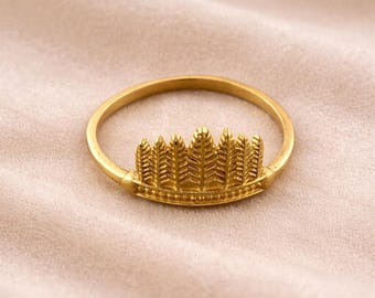 Gold Farn Ring, Solid Gold Schmuck, Farn Blatt Ring, Geschenk fr sie,  Geburtstagsgeschenk fr Frauen, handgemachter Schmuck, Boho Design - Etsy.de