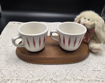 Vintage Homer Laughlin set of 2 coffee tea cups Atomic Diamond
